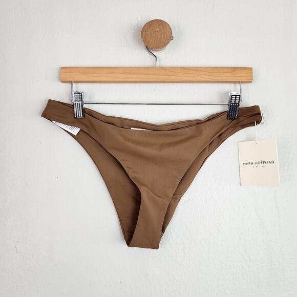 NEW Mara Hoffman Kay Low Rise Cheeky Bikini Swim Bottom Cumino Brown - Picture 1 of 13